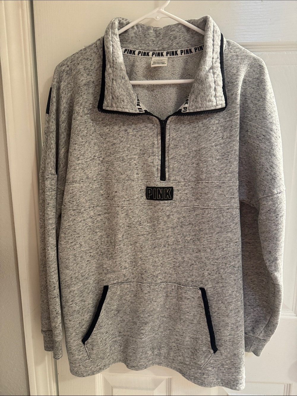 PINK Victoria's Secret Heather Gray Half-Zip Men's Pullover
